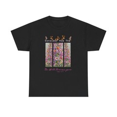 Revival Inspirational Floral Christian Tee: Unisex Heavy Cotton Church Shirt