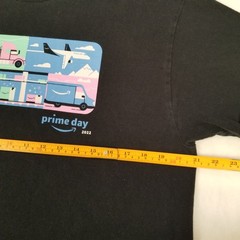 Amazon Prime Day 2022 Logistics Black Graphic Crew Neck T-Shirt Men’s Size Large