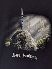 Hooligan Graphic Print T-Shirt | Black Crew Neck Cotton Blend | Men’s Size L