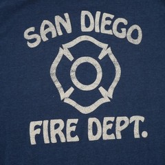 Collegiate Pacific Vintage SDFD Graphic T-Shirt Short Sleeve Navy Blue Size M