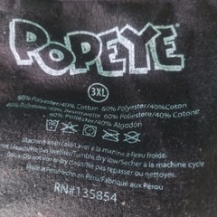 NASA Popeye Space Adult Mens Size 3XLarge Black Short Sleeve Shirt
