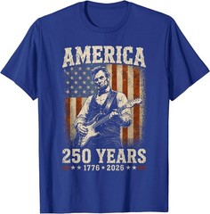 Abraham Lincoln Playing Guitar 4th July 250th Anniversary T-Shirt