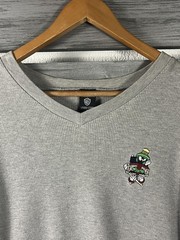 Warner Bros Marvin The Martian Shirt Mens M/L Vtg Embroidered Looney Tunes Tee