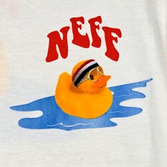 NEFF SHIRT RUBBER DUCK MENS Large WHITE SURFER SKATE OUTDOOR LIGHTWEIGHT NWT