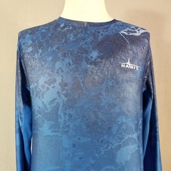 Habit shirt men’s small blue long sleeve UV outdoor Dri-Fit fishing flawed