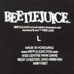 Beetlejuice T Shirt Mens Size Large Black Tim Burton Michael Keaton