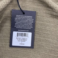 Buck Mason Shirt Mens Large Olive Daybreak Rower Thermal Knit Henley Long Sleeve