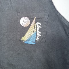 Chubbies Tank Top Men’s Large Black Retro Sailboat Graphic Pocket Sleeveless