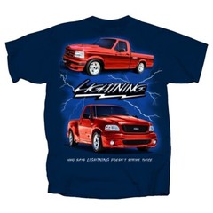 Joe Blow T’s Ford F-150 Truck SVT Lightning Men’s Navy Blue T-Shirt 1st 2nd Gen