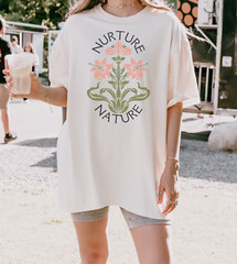Nurture Nature Flower Graphic T-Shirt – Comfortable and Stylish Casual Wear
