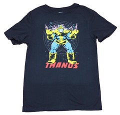Thanos Adult New T-Shirt – Comic Styled Titan Over Red Name