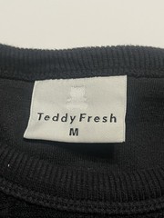 Teddy Fresh Terry Jacquard Men T-Shirt Black Crew Neck Short Sleeve H3 Pod Sz M
