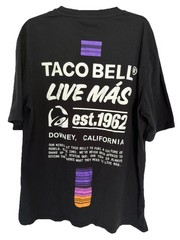 Taco Bell Employee Tee Size M Crew Live Mas Black T-Shirt uniform