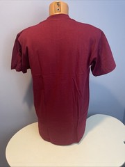 VINTAGE BVD Maroon Short Sleeve Cotton Tee T Shirt Size LARGE SINGLE STITCH USA