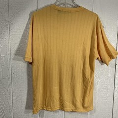 Dámante Shirt Mens XL Yellow Ribbed Vertical Stripe Short Sleeve Crewneck Knit