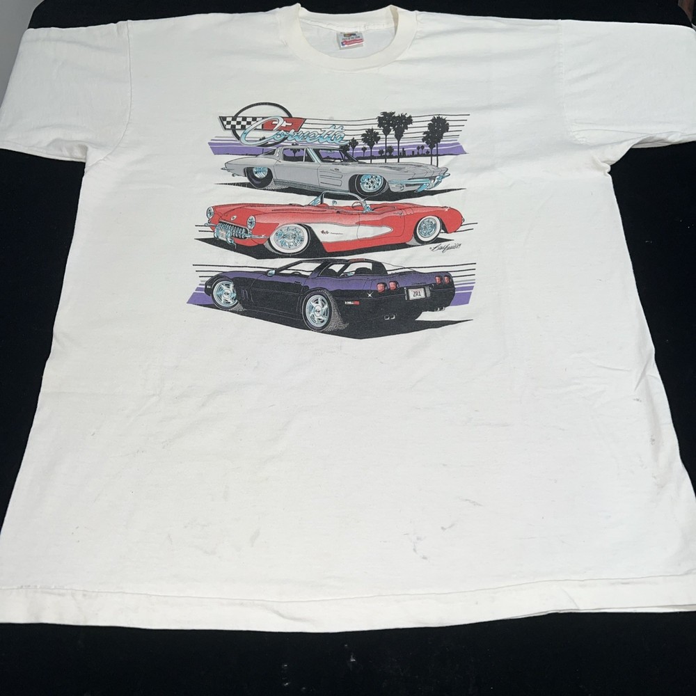 Vintage Fruit On The Loom 89 Corvette Single Stitch Made In USA T Shirt