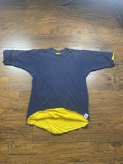 Vtg 80s Russell Reversible Shirt Navy/yellow Size XL Adult Thrashed Grunge