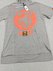 Ecko Unltd Shirt Mens Large Gray Marled Short Sleeve Hoodie Graphic EO12K821