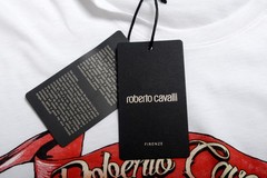Roberto Cavalli Men’s White Graphic Print Crewneck T-Shirt US 2XL IT 56