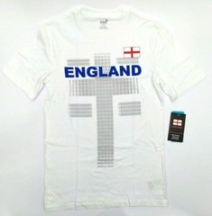 Team England World Cup Men’s T-Shirt Soccer Federation One Team White Small New