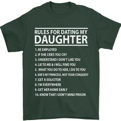 Rules for Dating My Daughter Fathers Day Mens T-Shirt 100% Cotton