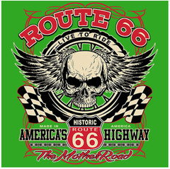 BIKER T-SHIRT-ROUTE 66-LIVE TO RIDE-AMERICA’S HIGHWAY