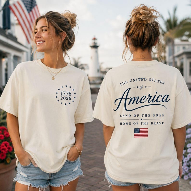 Comfort Colors 1776 Patriotic Graphic Tee, 250th Anniversary Tee, America Front