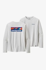 Patagonia Long Sleeve Cap Cool Daily Graphic Shirt Waters Boardshort Logo: White