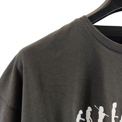 uneek mens t-shirt grey large print round neck short sleeve size xl free postage
