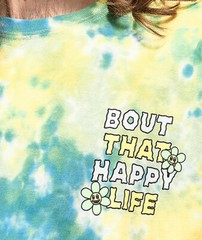 Zumiez A-Lab Happy Life Green & Yellow Tie Dye T-Shirt