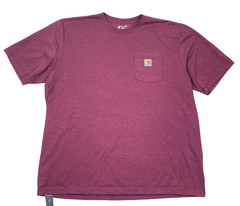 Carhartt K87 Pocket T-Shirt Mens 2XL Loose Fit Burgundy Heavyweight Tee