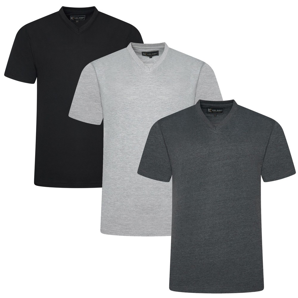 Kam 3 pack v neck t shirts 2xl,3xl,4xl,5x,6xl,7xl,8xl