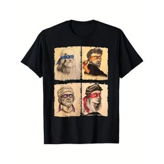 Mens Casual Short Sleeve T Shirt Featuring Humorous Italian Artists and Teenage