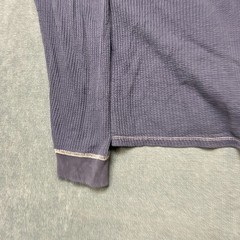 Vans Shirt Mens Medium Navy Blue Waffle-Knit Long Sleeve Round Neck Thermal Tee