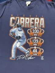 2012 Detroit Tigers Miguel Cabrera Stats Tshirt Men’s Medium AVG RBI HR