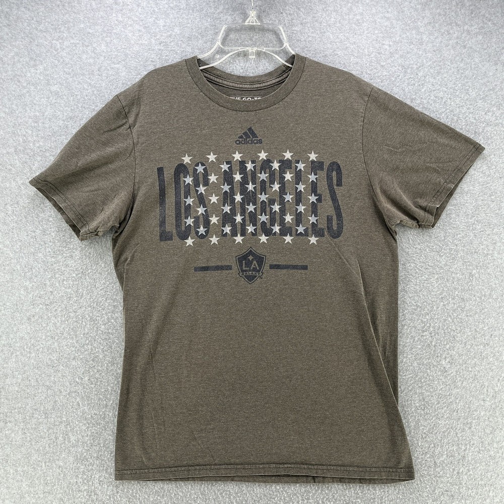 Adidas The Go To Tee Mens T Shirt Medium M Los Angeles Galaxy Graphic Gray