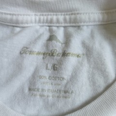 Tommy Bahama Men’s LG Crew Neck Short Sleeve White Cotton Knit Golf Graphic Tee