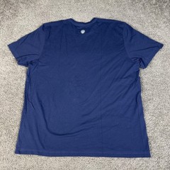 Life Is Good Shirt Mens 2XL Blue Flag Graphic Crew Neck Cotton Jersey Tagless