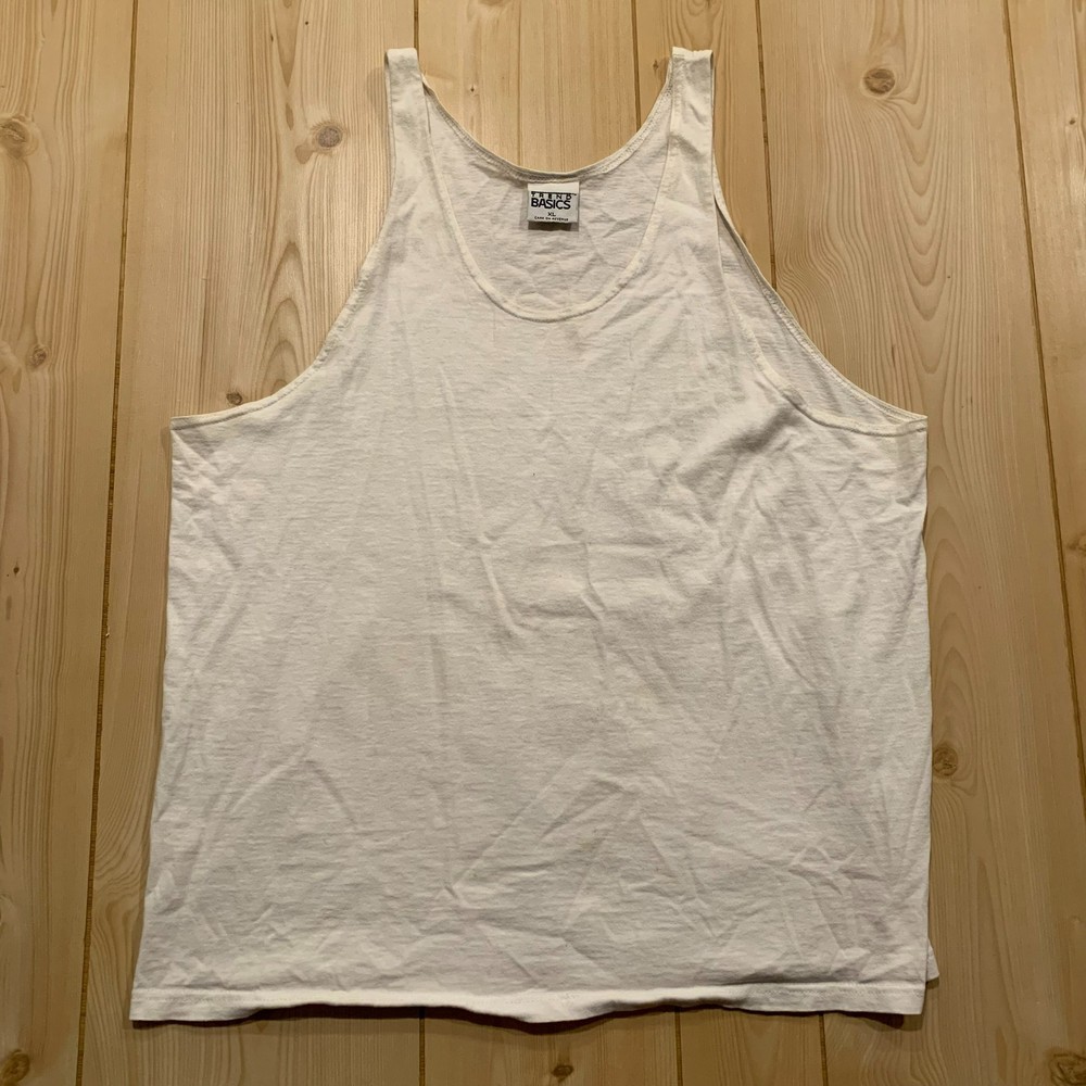 Vintage Y2K Trend Basics Streetwear Grunge Punk Hip-Hop Skater White Tank Top XL
