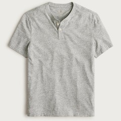 J. Crew Men XL Relaxed Vintage Jersey Henley Shirt Heather Grey NWOT $45