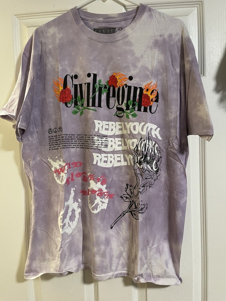 Civil Regime Purple Tie Die Large Shirt Short Sleeve Graphics Pacsun Men’s l
