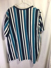 Brooklyn Blue Striped XL Cotton Embroidered T Shirt T13