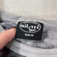 Mil-Tec Shirt Mens Medium Gray Digital Camo Military Tactical Stretch Tee Top