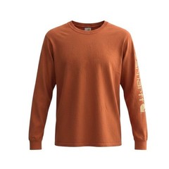 Carhartt Mens Loose Fit Long Sleeve Graphic Logo T-Shirt Orange Large K287