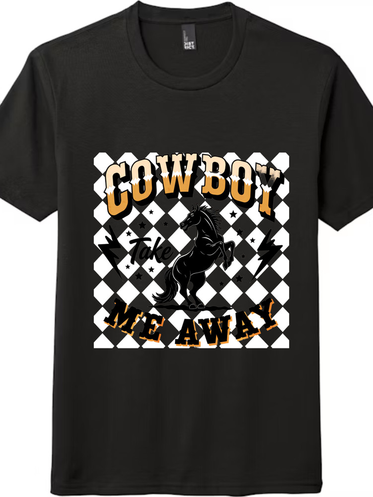 Cowboy Take Me Away Horse T – Shirt – Western Retro Unisex Tee