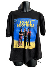 Jonas Brothers Concert T Shirt Five Albums One Night 2023 Black 2 Sided Size XL