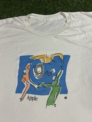 Vintage 90s Apple Art Deco Colorful Promotional T shirt Sz L Macintosh Tech Rare