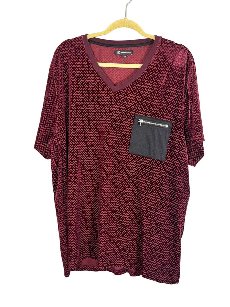 Colorful Burnout Velvet Top 2XL Red Boho Indie Grunge Skater Neutral Festive 90s