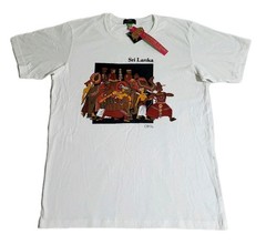 Luv SL by Odel Perahera White Graphic Print Souvenir T-shirt Sri Lanka Size M