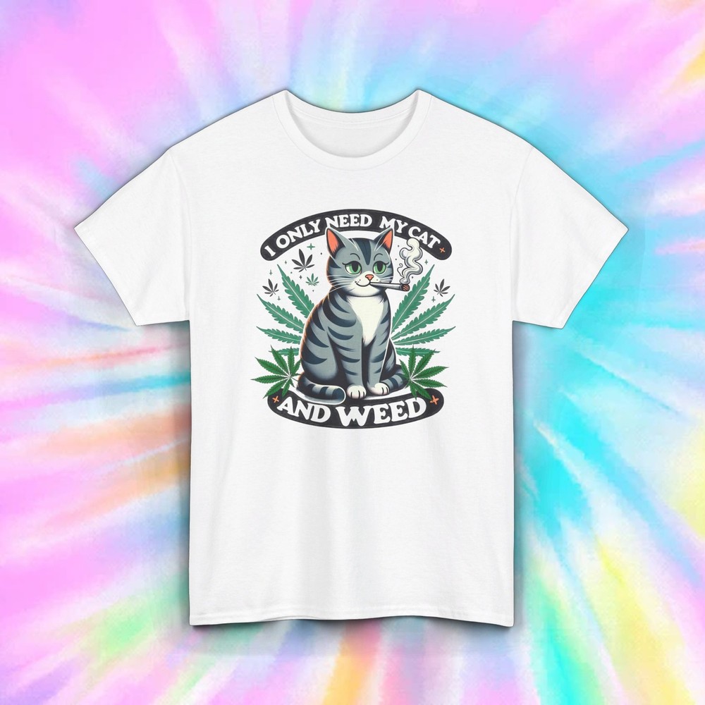 Cat and Weed Shirt | Funny Cannabis Cat Graphic Tee | Stoner Cat Lover Gift S-5X
